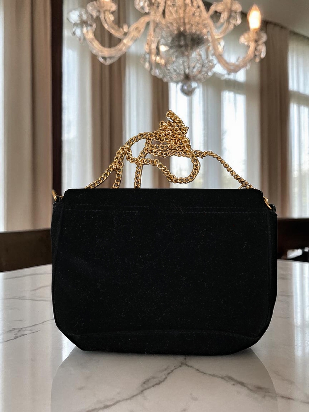 Jimmy Choo Parfums Black Glitter Chain Crossbody Clutch Bag NWT Style - Picture 2 of 3